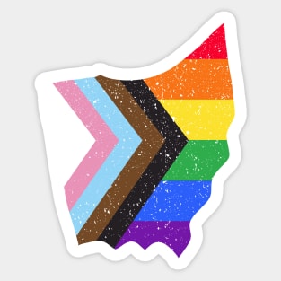 Ohio State Pride: Embrace Progress with the Progress Pride Flag Design Sticker